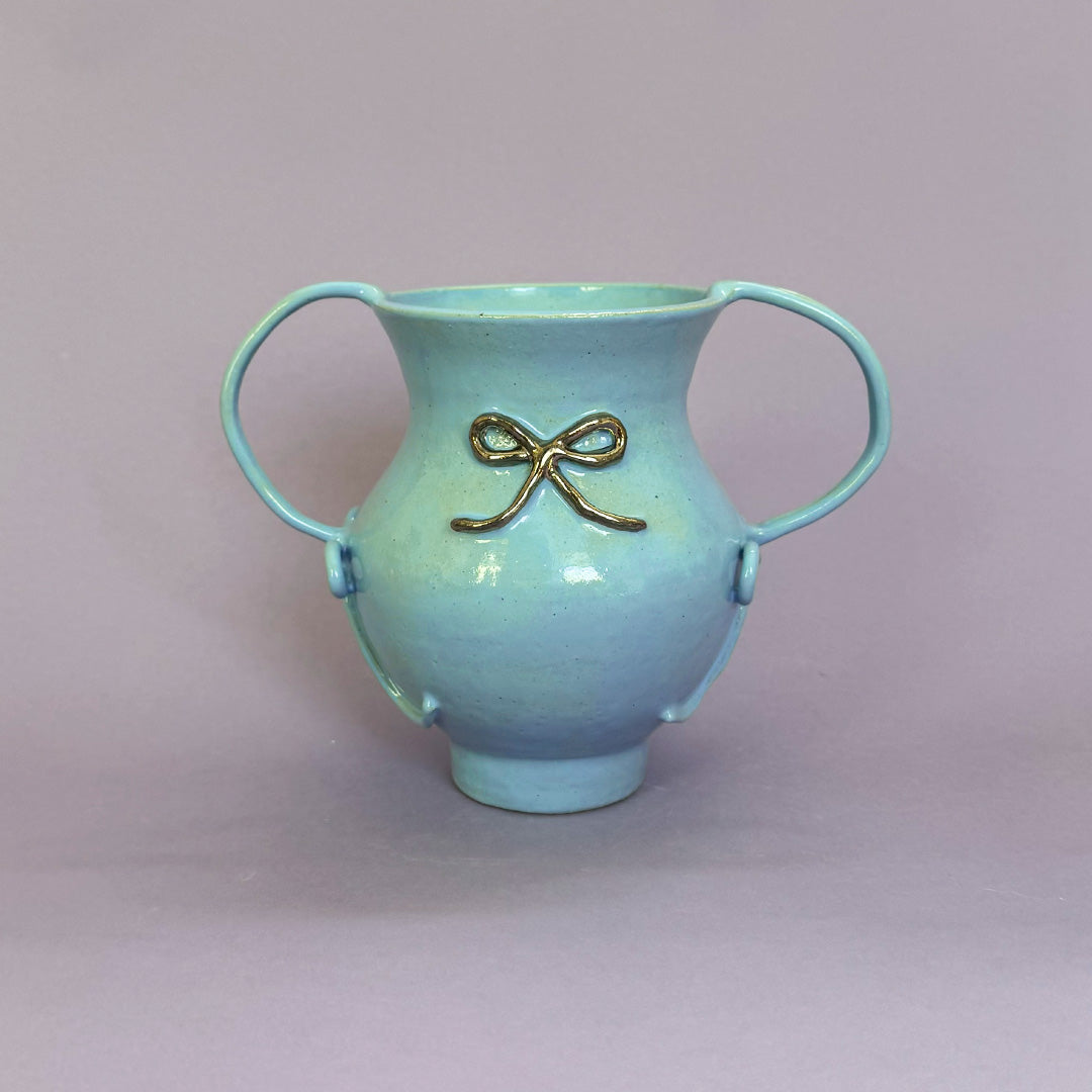 Blue Bow Vase