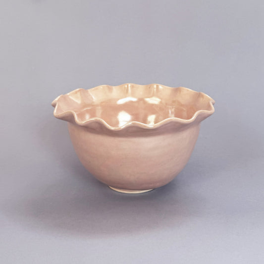 Pink Scallop Bowl