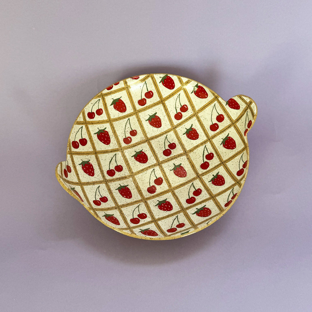 Cherry & Strawberry Grid Bowl