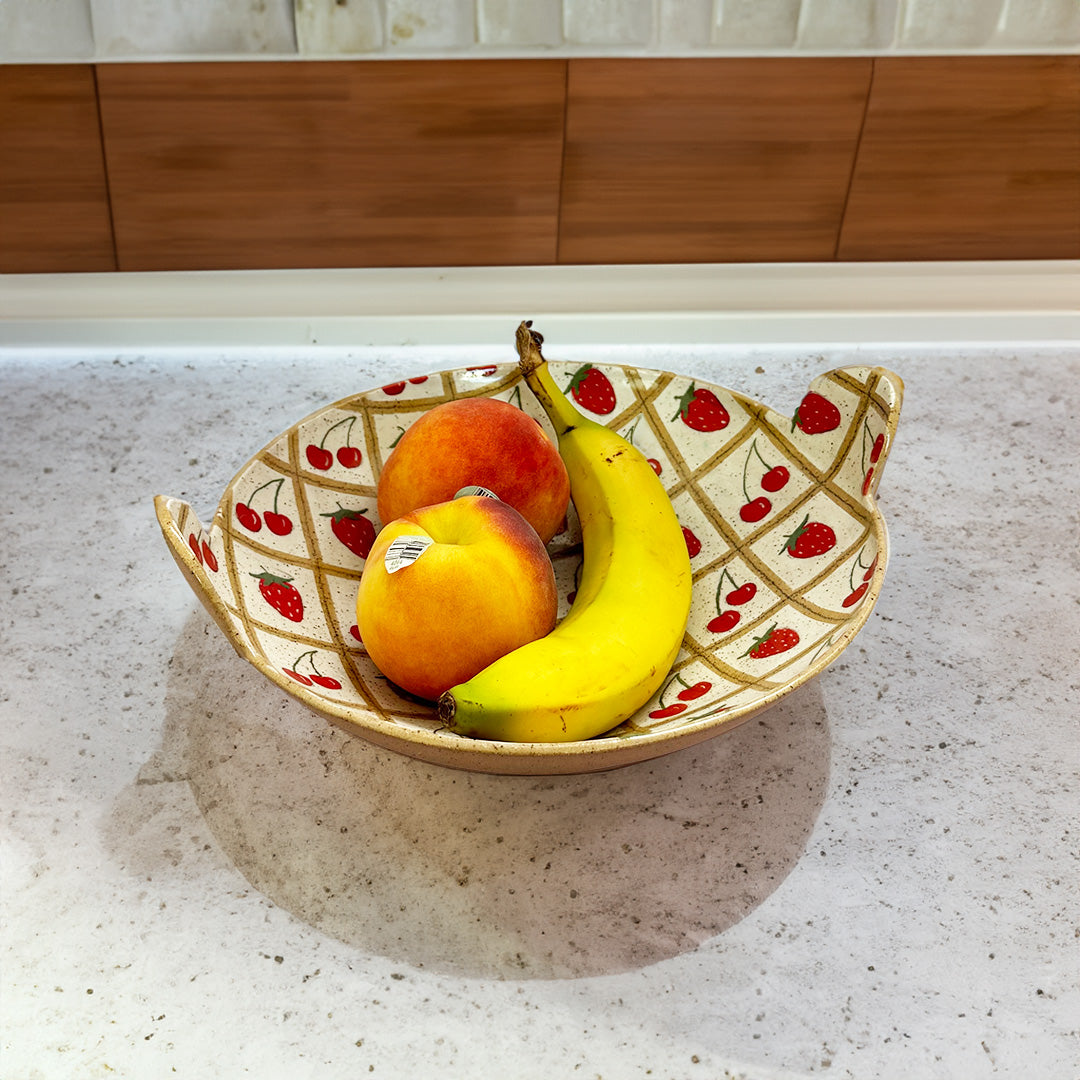 Cherry & Strawberry Grid Bowl