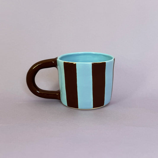 Blue and Brown Stripe Mug